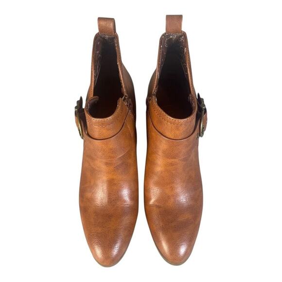 BareTraps Women’s Karina Tan Vegan Leather Block Heel Ankle Boots Size-10m - Picture 9 of 9